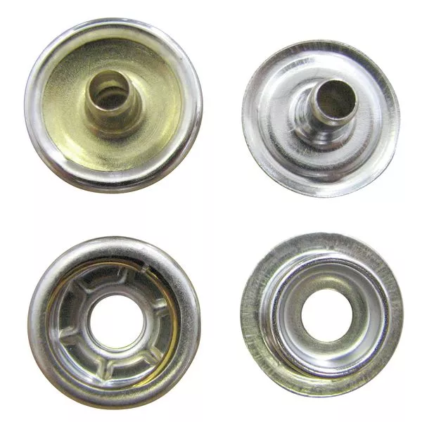 Druckknöpfe Ringfeder 15 mm (10 Stück) mit Einschlagwerkzeug