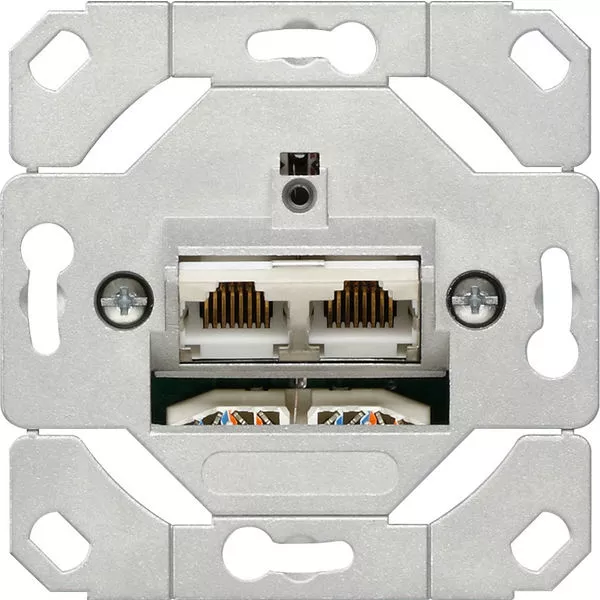 Datenanschlussdose CAT 6 Class E 250 Anschluss oben/unten, LSA Klemme,Ral9010