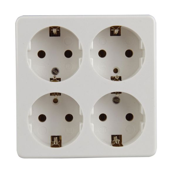 Tischsteckdose 4-fach ohne Kabel weiß