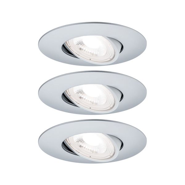 Einbauleuchten-Set LED 3x6W chrom-matt schwenkbar 3000K