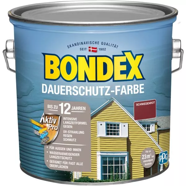Bondex Dauerschutz Farbe Schwe.rot 2,5L Schwedenrot
