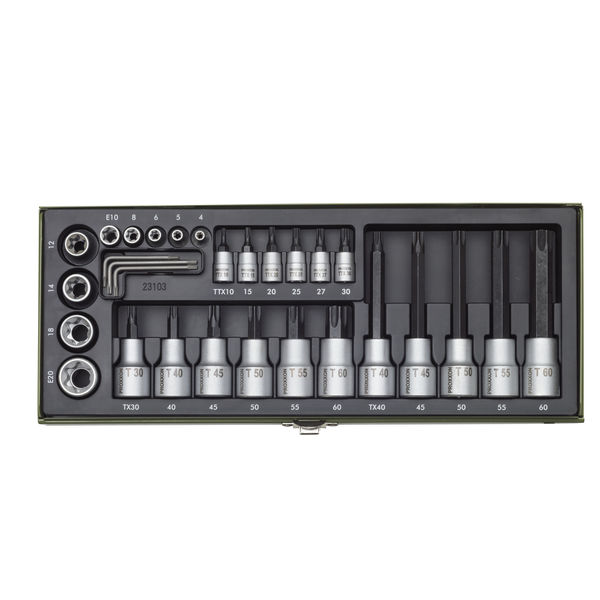 Steckschlüsselsatz"TX"1/4"+1/2" 29-tlg
