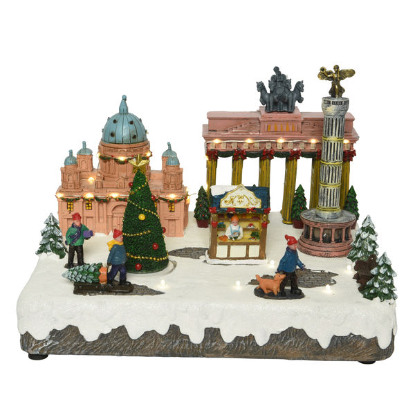 LED Szene wweiß L30-W25-H22.5cm-25L Polyresin, indoor