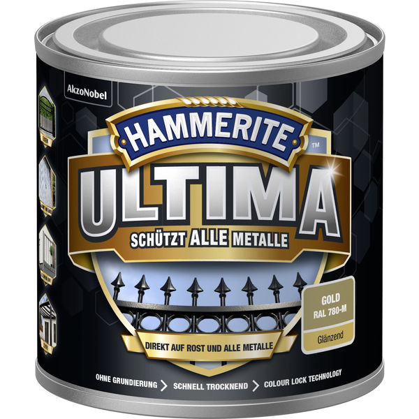 Met.Schutzlack Ultima gold gl 250ml Hammerite Ultima RAL 780-M glänzend