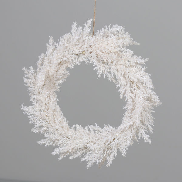 Pampas Gras Kranz mit Hänger weiß 33cm