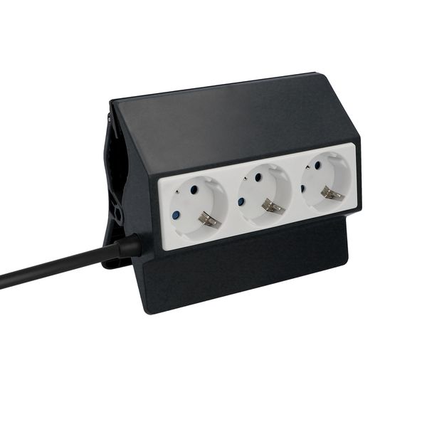 Tischsteckdose f.Leiter 3f KiSi 3m ws/gr