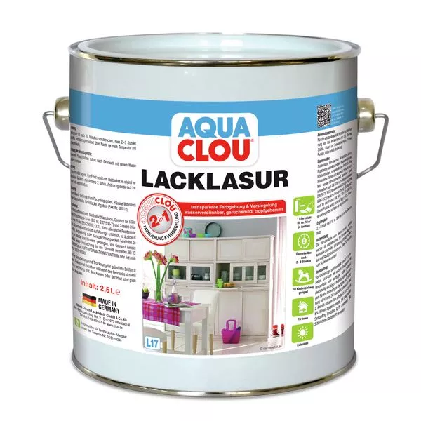 Lack-Lasur L17 AQUA COMBI-CLOU weiß 2,5L Clou Nr. 16
