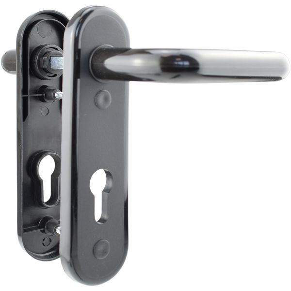 Drückergarnitur KS schwarz Stift 8 mm Kurzschild 170x45 mm