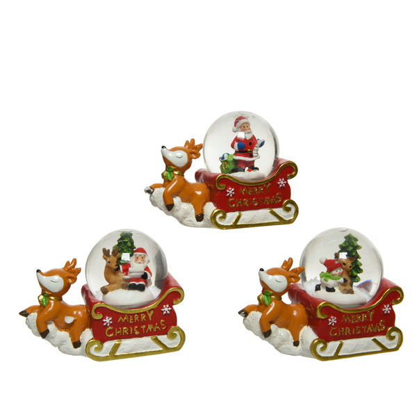 Schnee Schüttelkugel bunt 4.5x8.7x6.7cm Polyresin