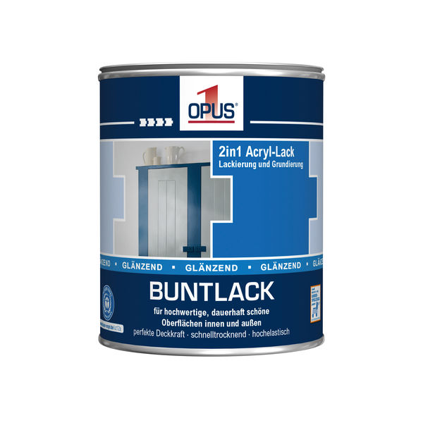 OPUS1 Buntlack wv gl reinweiss 0,75L wasserverdünnbar