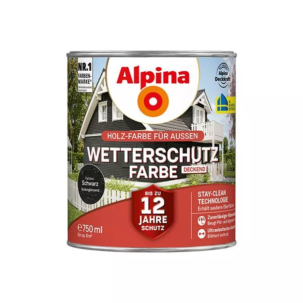Wetterschutzfarbe schwarz 750ml deckend
