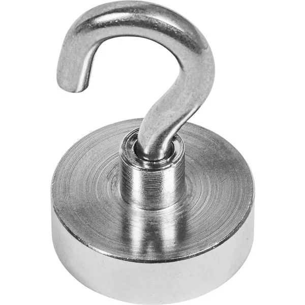 Magnethaken Neodym verchromt Ø25 mm Haftkraft 21 kg