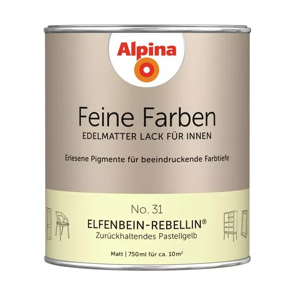 Buntlack Elfenbein-Rebellin matt 750ml Feine Farben