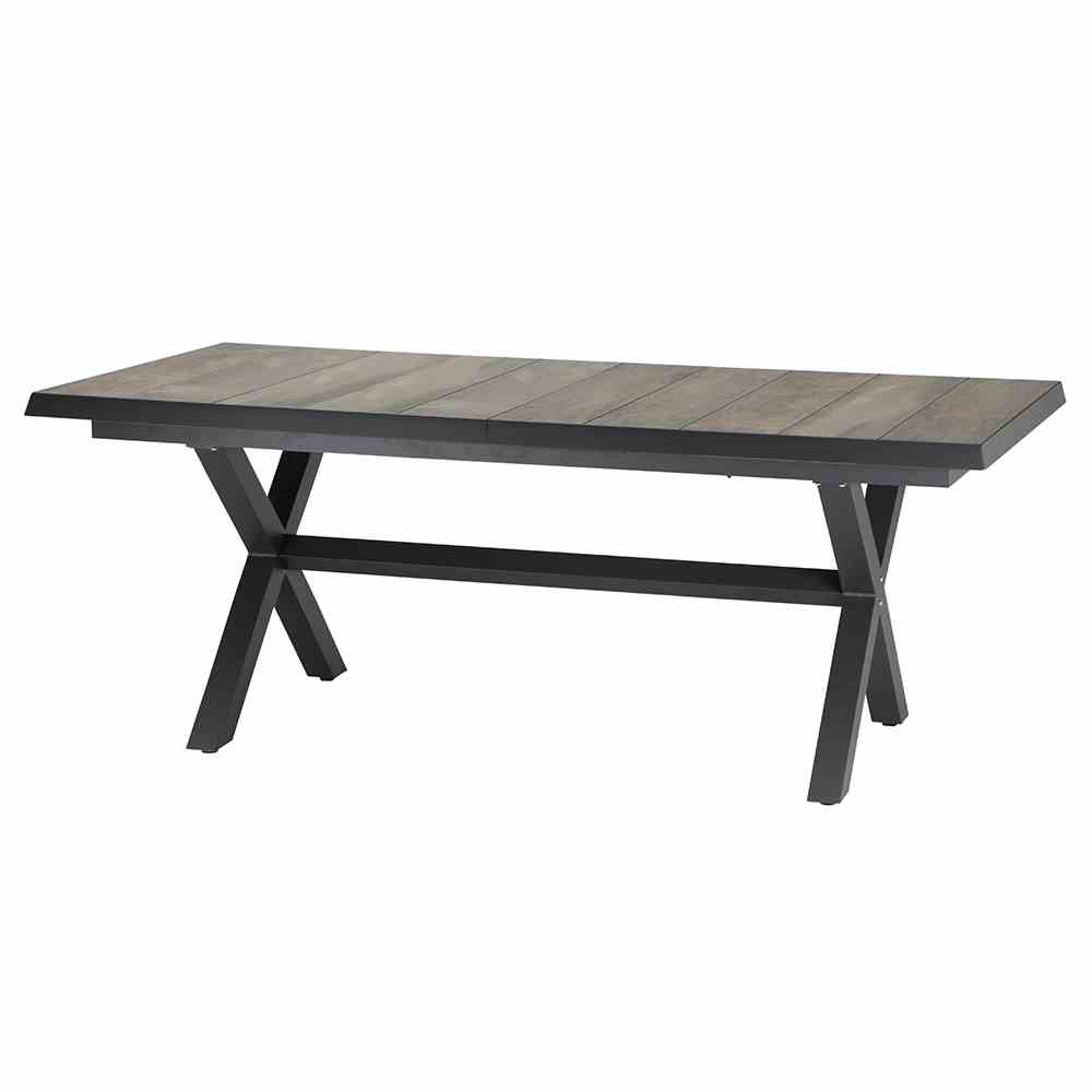 Siena Garden Ausziehtisch Sincro 200x100 cm, Anthrazit/Grau