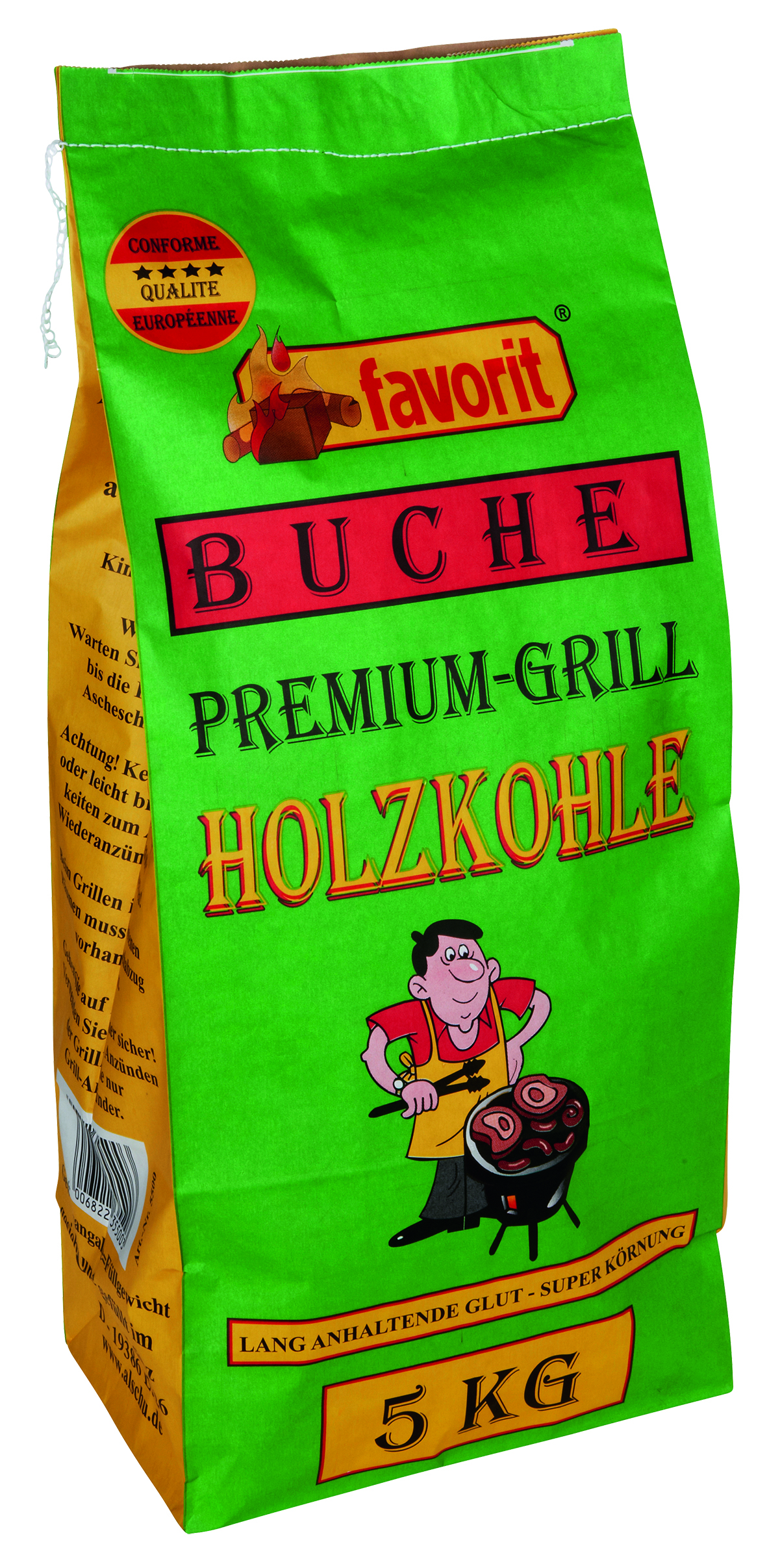 favorit Premium Holzkohle Premium-Grill Buche 5kg