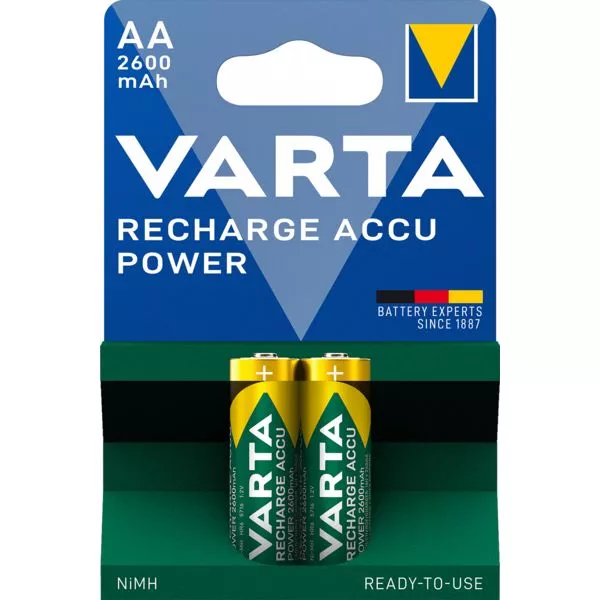 Akku Power AA 2600mAh 2er Varta Recharge im Blister