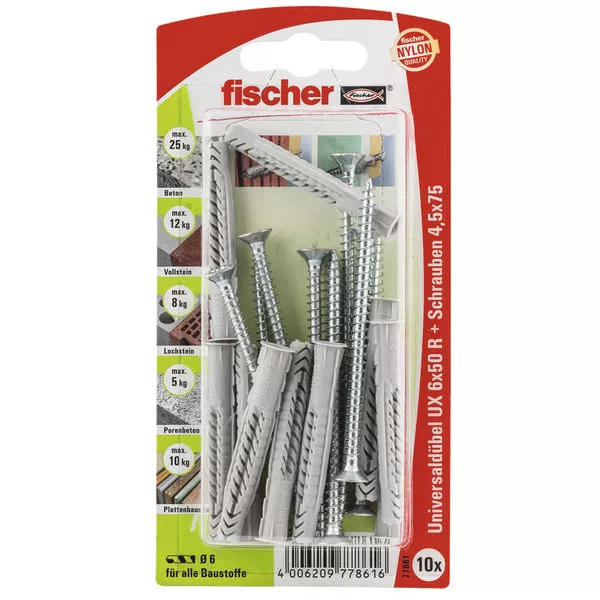 Universaldübel UX 6x50 RS K (10 Stück)