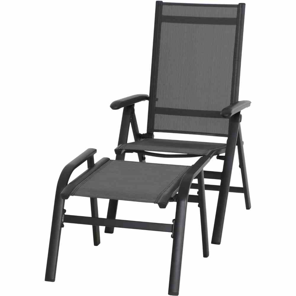 Siena Garden Hocker Solana, Anthrazit/Schwarz-Silber