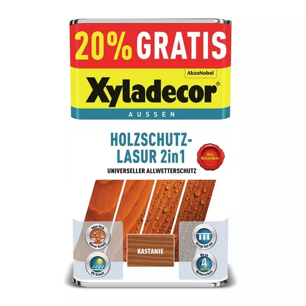 Holzschutzlasur 2in1 kastanie 5l Xyladecor lh Promo 2020/2021