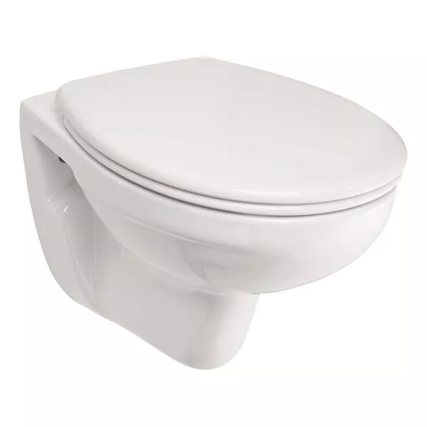 Wand-WC-Set 194 spülrandlos weiß inkl. WC Sitz mit Abnahmefunktion, BASIC