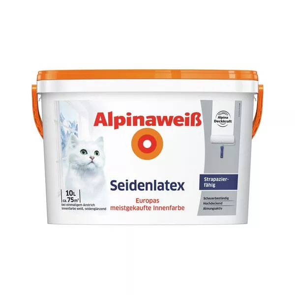 Alpinaweiß Seidenlatex 10L PCR-Gebinde
