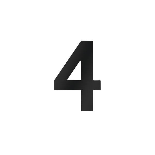 Hausnummer 4 schwarz 120mm