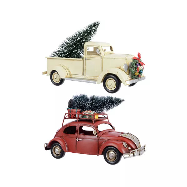 Auto m/Baum 2s ass. 2 Größen