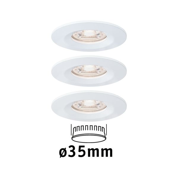 Einbauleuchte Nova mini Coin rd starr IP44 LED 3x4W 310lm weiß matt/alu