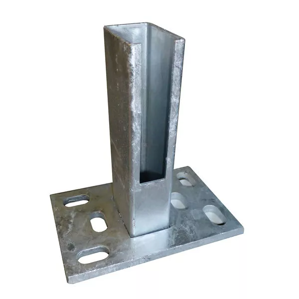 Montagefuss Pfosten 60x40mm verz/grün (150x100x8 mm)