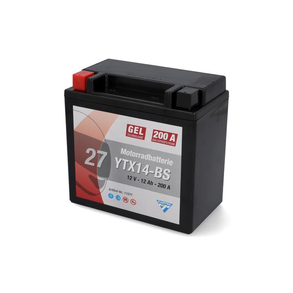 Cartec GEL Batterie YTX14-BS 12Ah 200A