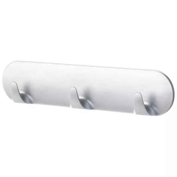 Powerstrips Hakenleiste chrom matt 1 St. 1 Leiste mit 3 Haken