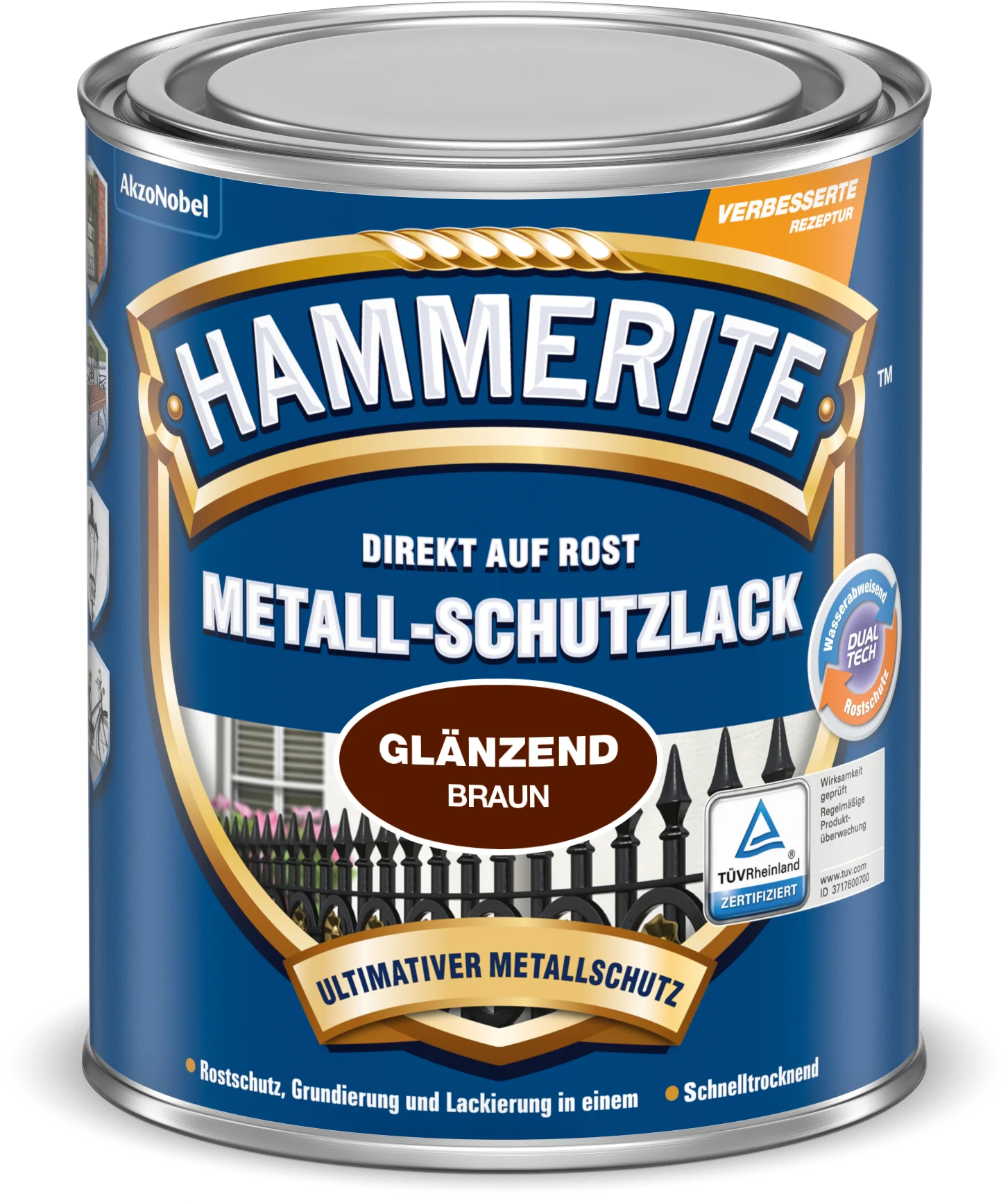 Hammerite Metallschutzlack Braun Glänzend 250 ml