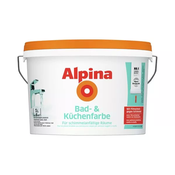 Alpina Bad- und Küchenfarbe weiß 1L