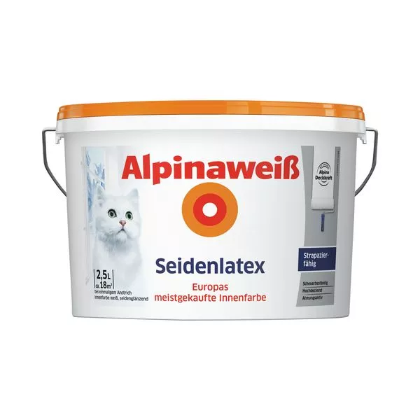 Alpinaweiß Seidenlatex 2,5L PCR-Gebinde