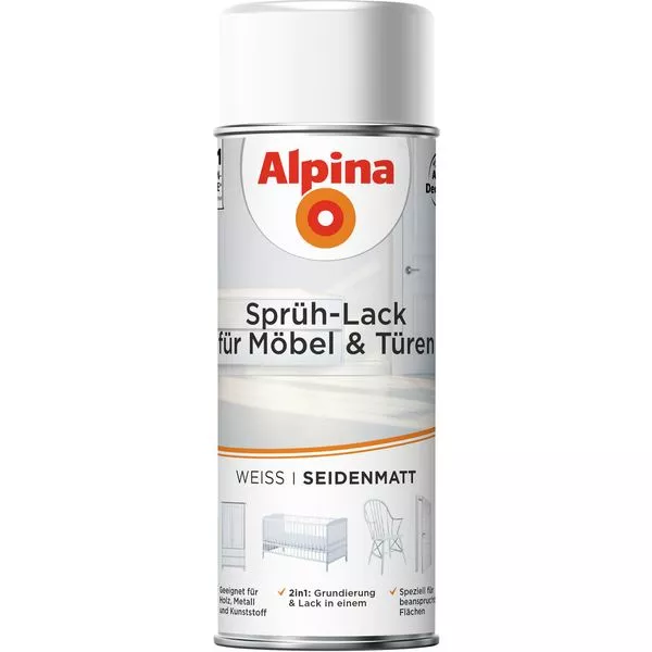 Weißlack Spray f. Möbel+Türen sm 400ml Sprühlack seidenmatt